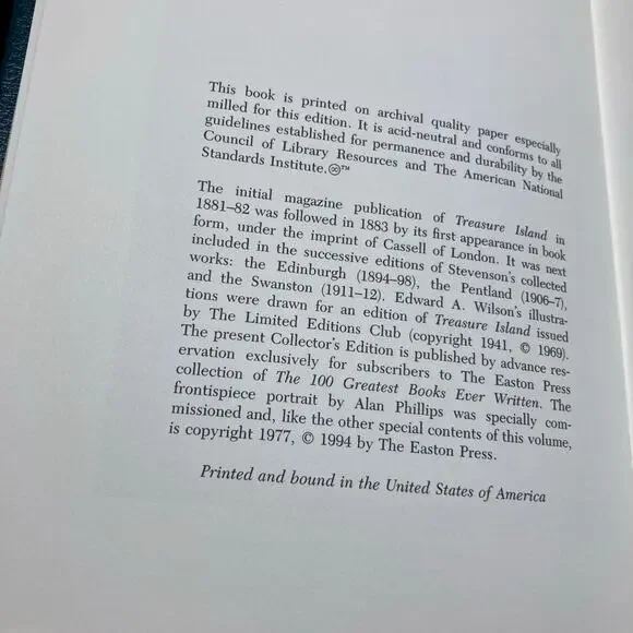 The Easton Press Treasure Island by Robert Louis Stevenson 1994. Good Condition - Picture 8 of 10